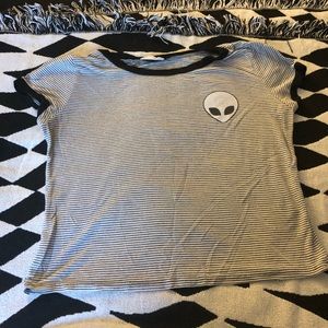 Crop top with alien logo
